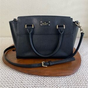 SOLD Kate Spade Grove Street Lana Black Leather Satchel Crossbody Bag